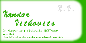 nandor vitkovits business card